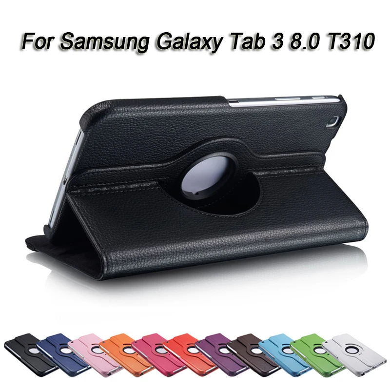 360 Вращающийся чехол для Samsung Galaxy Tab 3 8 0 SM T310 T311 стенд держатель из искусственной