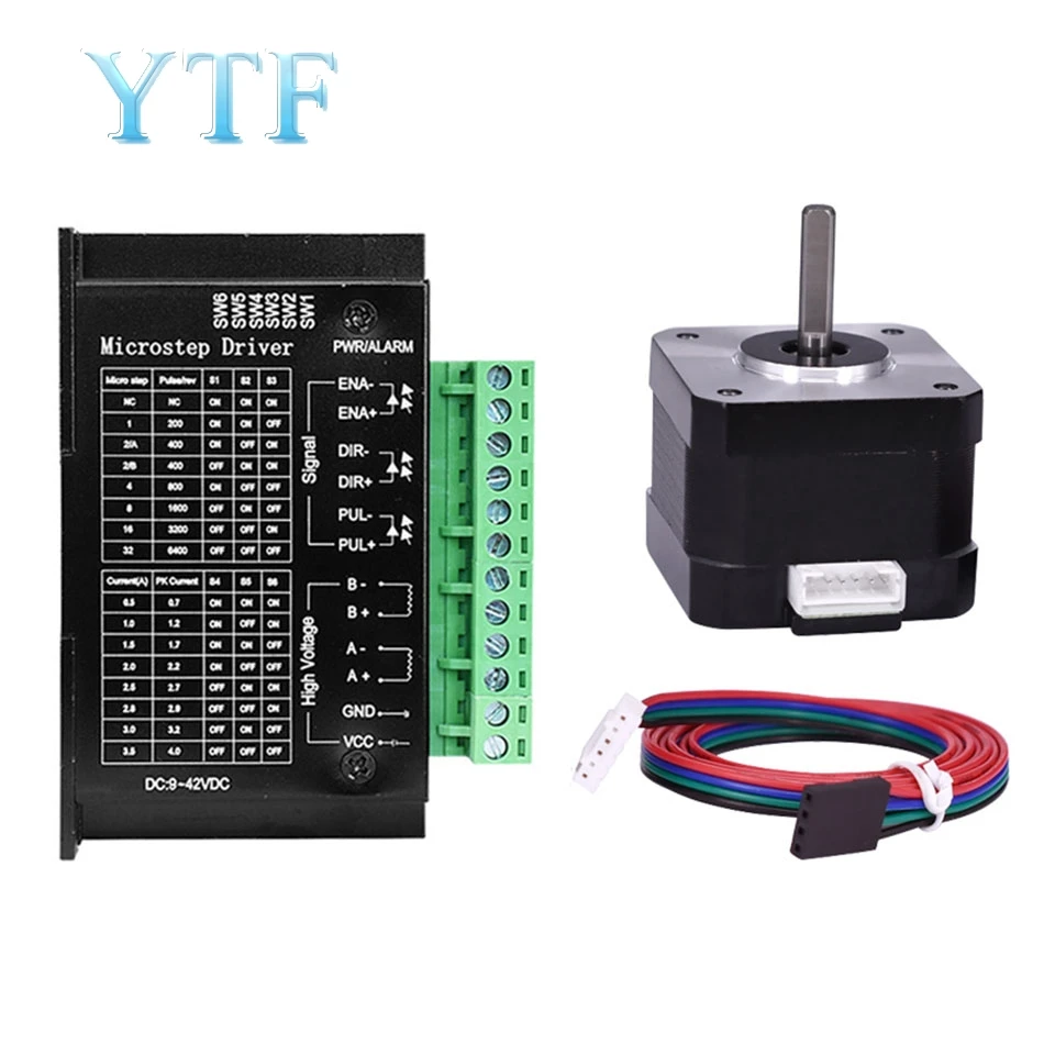 

42 stepper motor set 42BYGH34 torque 0.30N.M 34MM+ drive control board 4.0A