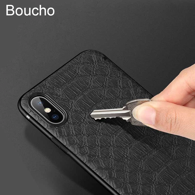 Чехол Boucho с текстурой крокодила магнитной застежкой для iphone XS Max XR X чехол 8 7 6 6S Plus