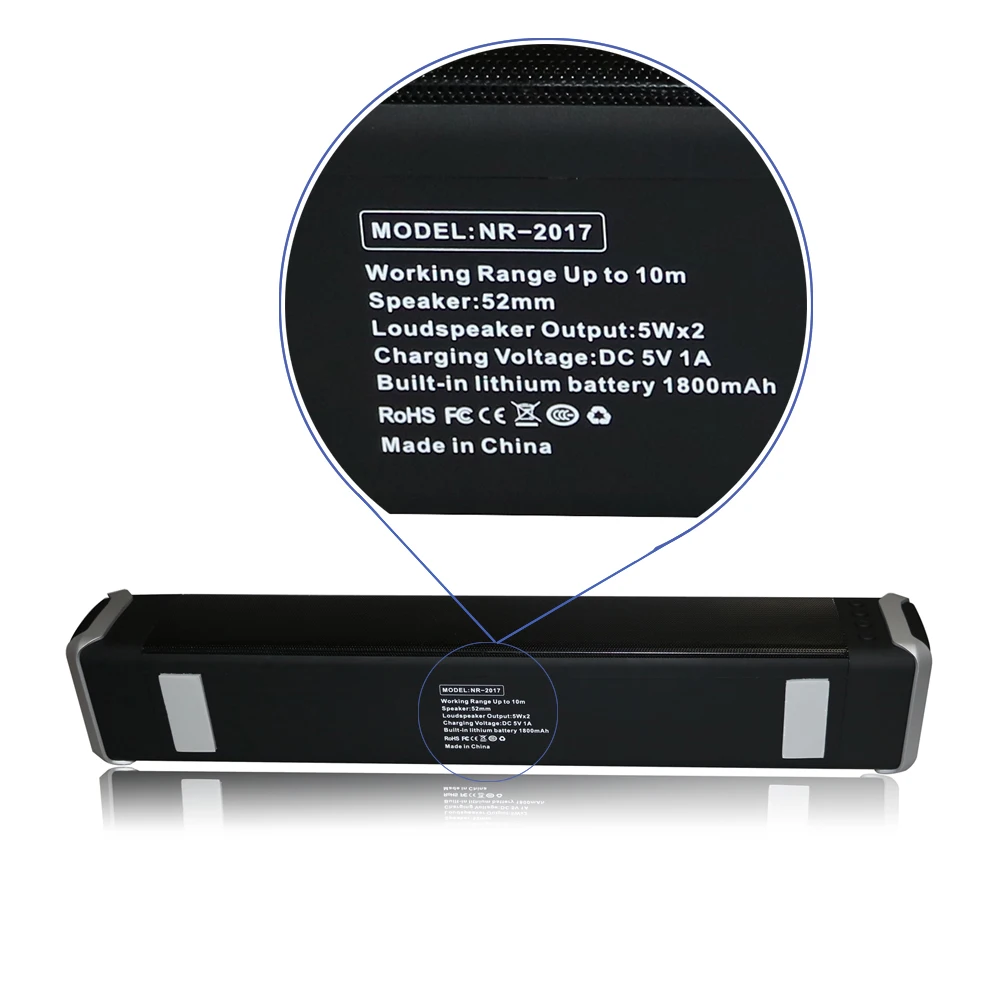 Bluetooth Колонка Newrixing с сабвуфером портативная беспроводная стереоколонка