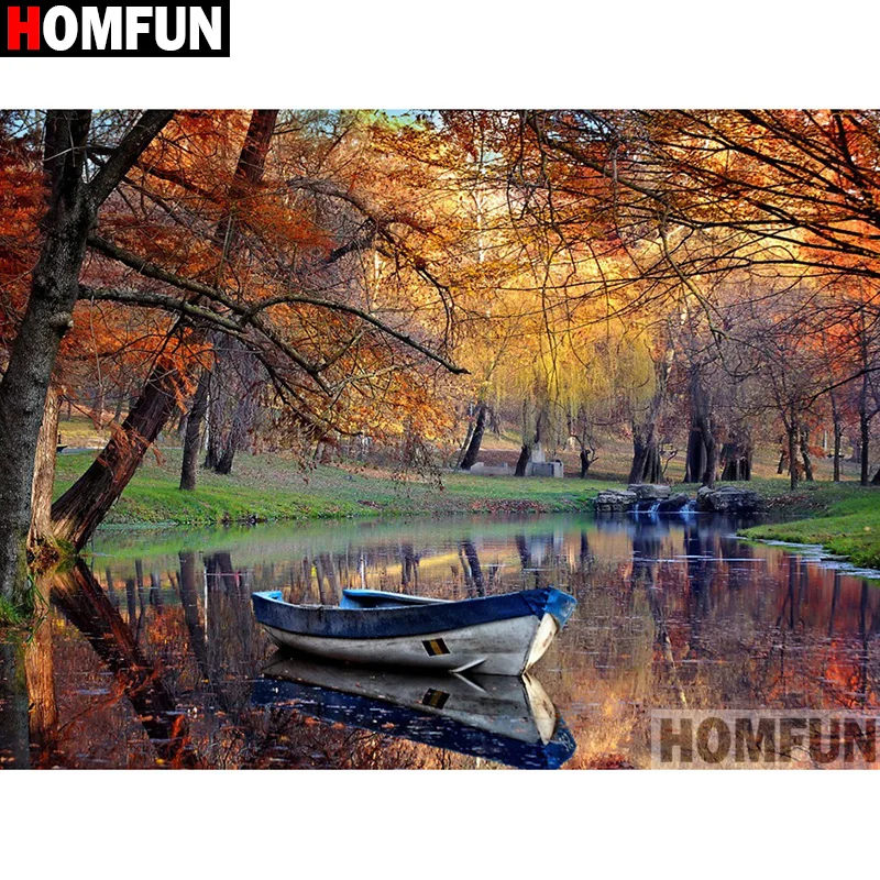 

HOMFUN Full Square/Round Drill 5D DIY Diamond Painting "Tree scenery" Embroidery Cross Stitch 5D Home Decor Gift A17717