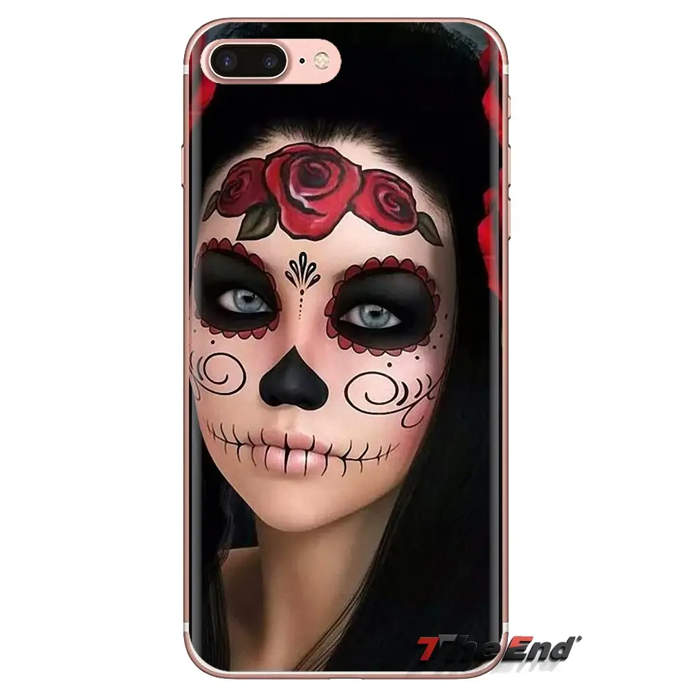 Силиконовый чехол для телефона Huawei Mate Honor 4C 5C 5X 6X 7 7A 7C 8 9 10 8C 8X 20 Lite Pro Sugar Skull Flower Tattooed