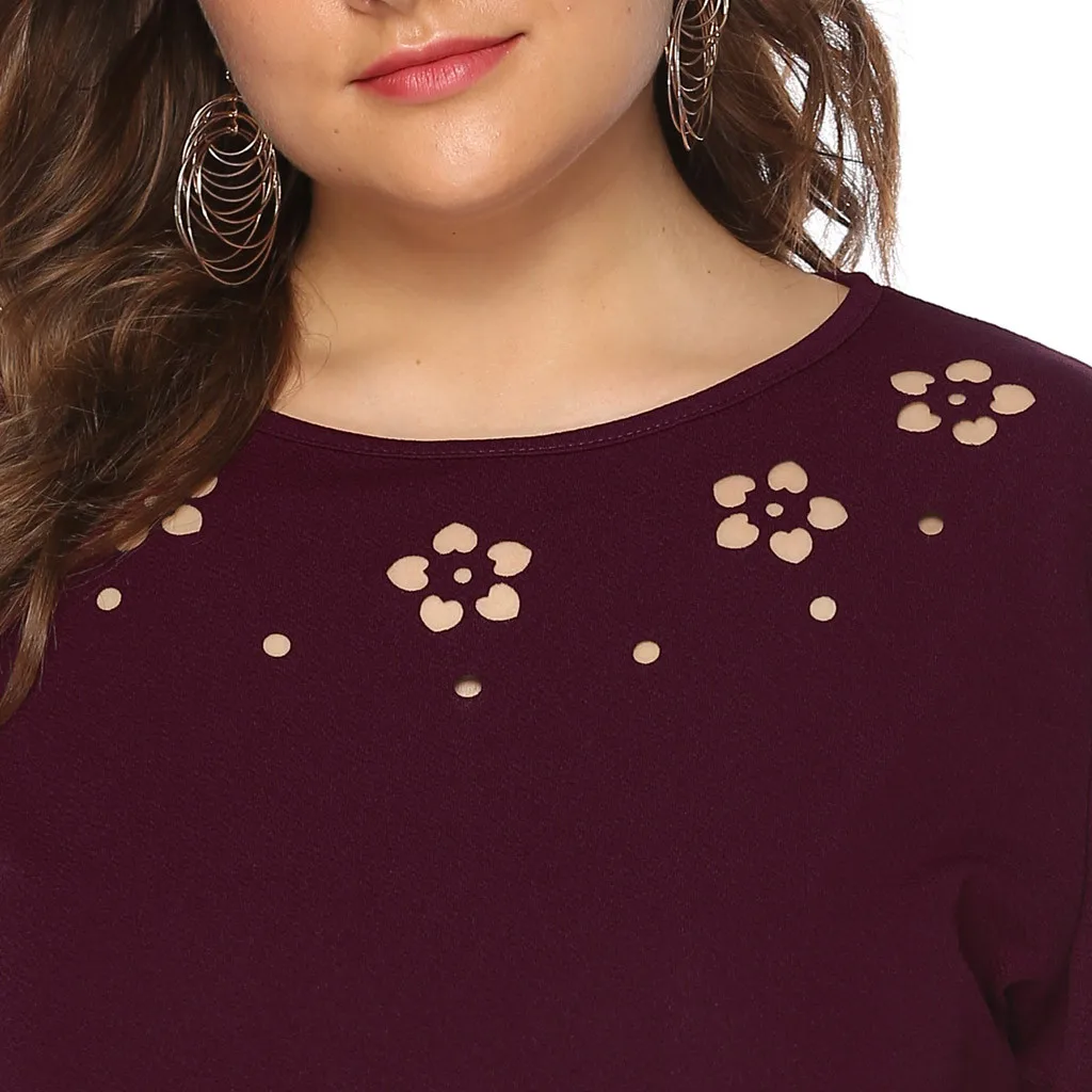 Большие размеры летняя модная блузка с цветочным узором повседневная женская