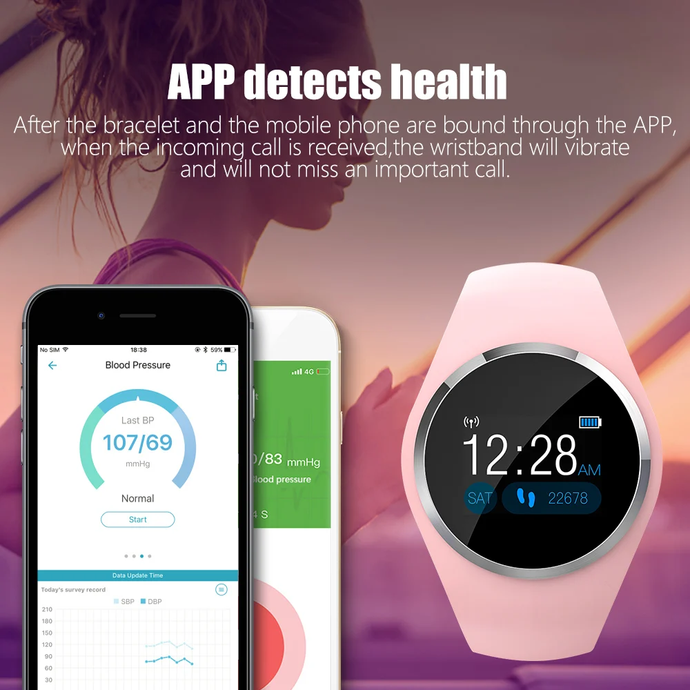 NEWWEAR Q1 Color LCD Screen Smart Wristband Blood Pressure Heart Rate Monitor smart band Fitness Tracker Bracelet ladies | Электроника