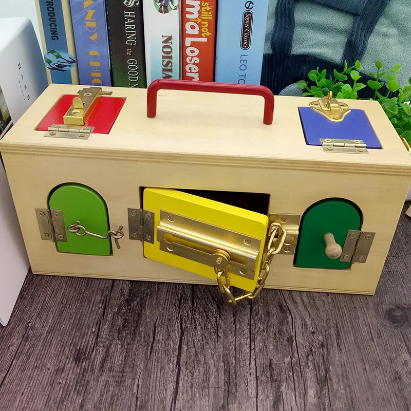 Обучающая игрушка JaheerToy Монтессори коробка для разблокировки Обучающие Детские