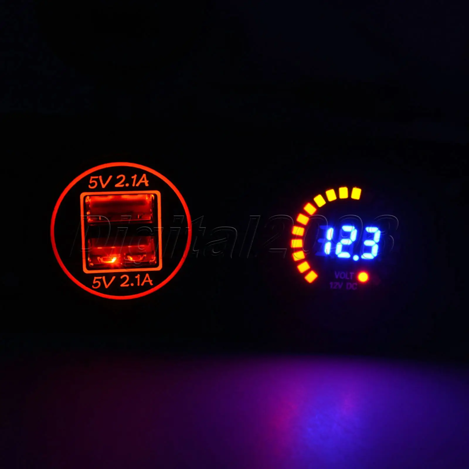 Yetaha двойной разветвитель питания 12 В зарядное устройство цифровой вольтметр для