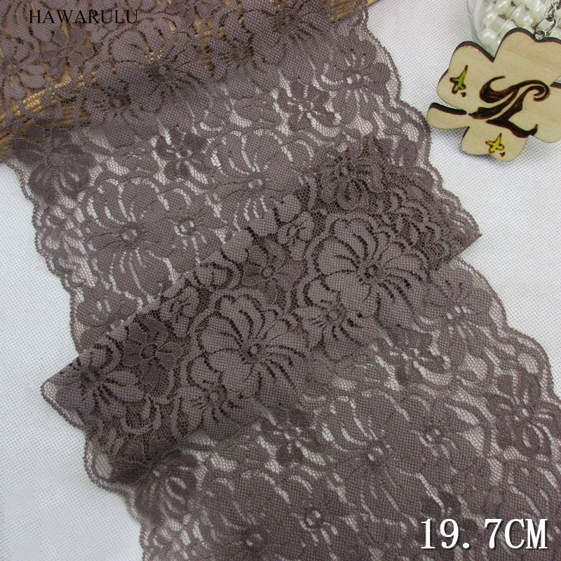 

2yards DIY lace fabric Elastic lace coffee 19.7cm wide wrapped in scarves and lace accessories Suitable for bras underwear e't'c