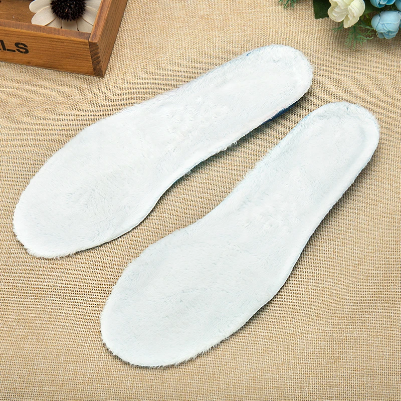 Gel insoles winter thick velvet warm insoles imitation wool insoles sweat-absorbant breathable thermal insoles