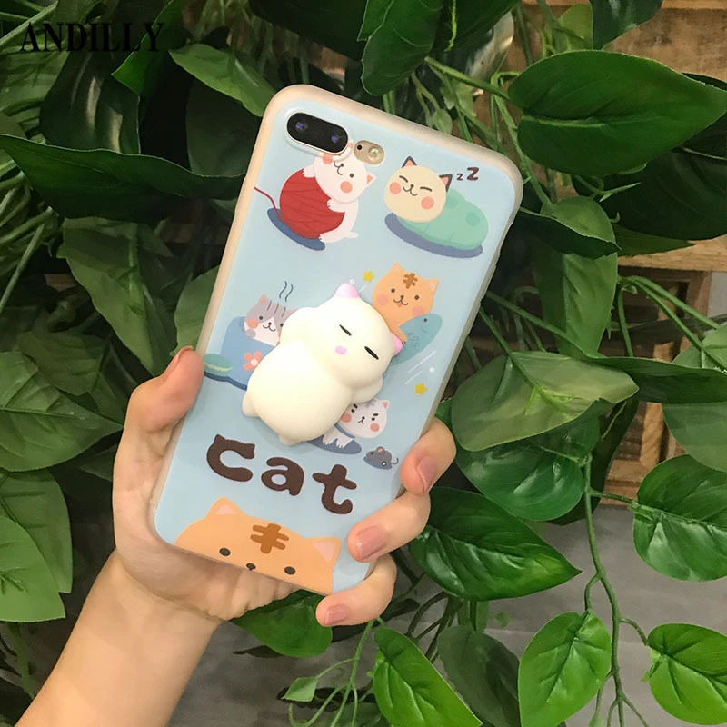 ANDILLY Lovely Squishy 3D TPU Phone Case For OPPO R9 R9S R11 Plus Cute White Silicon Cat Cases Fashion Candy Color Back Cover |