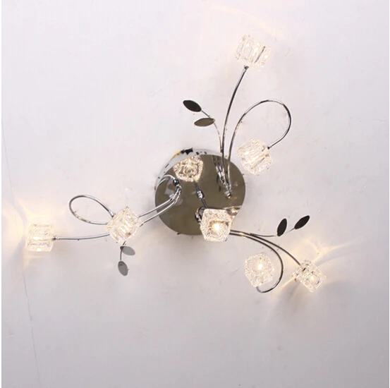 Современные потолочные светильники для спальни 7 огней хрустальный куб