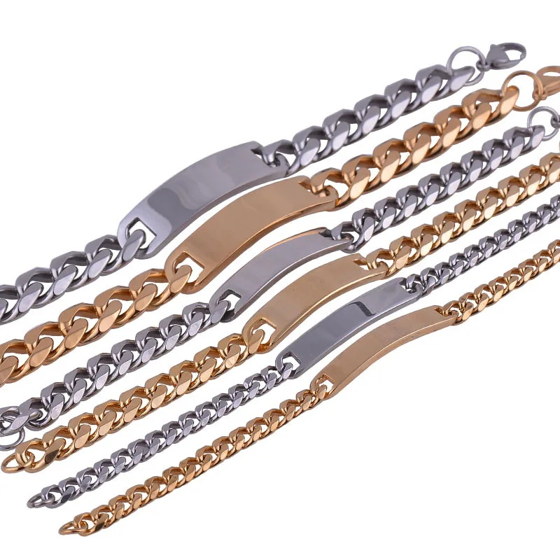 Новый классический чарм браслет из 316 нержавеющей стали покрытой 18К Золотом и