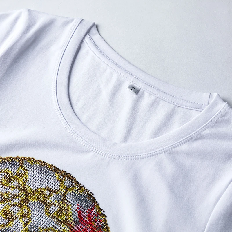 Мода 2017 г. дизайн футболки с принтом в виде черепа Стиль летняя футболка Harajuku