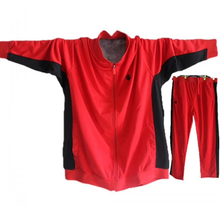 

Free shipping Plus size sportswear set male stand collar long-sleeve Fleece sweatshirt outerwear loose trousers for 140-250 kg