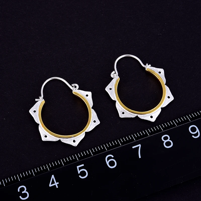 Lotus Fun реальные 925 пробы серебро Природный творческий ручной Fine Jewelry