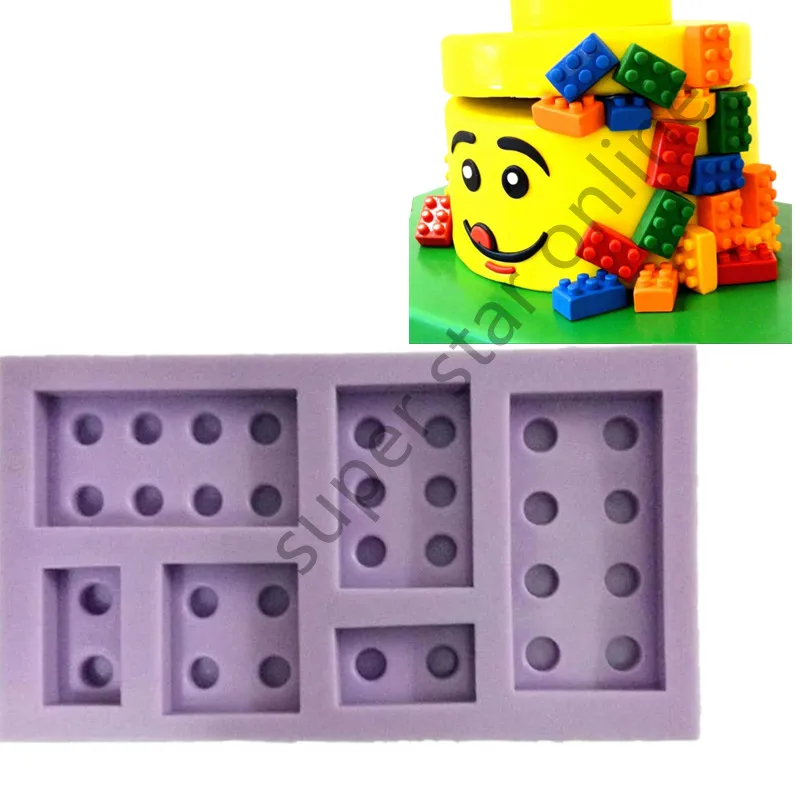 6 отверстий Lego кирпичные блоки Силиконовые Формы Форма для кексов помадка торт