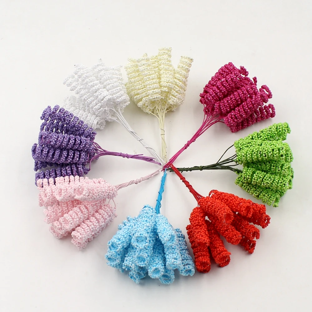 

24pcs artificial flowers 3.5cm foam spring roll wedding party home decoration DIY wreath craft gift box