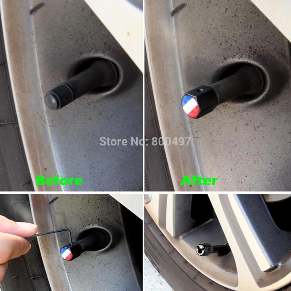 

4 x Car Styling Sweden National Flag Anti-theft Stainless Wheel Tire Valve Stems Caps Car Wheel Tire Stem Air Valve Caps