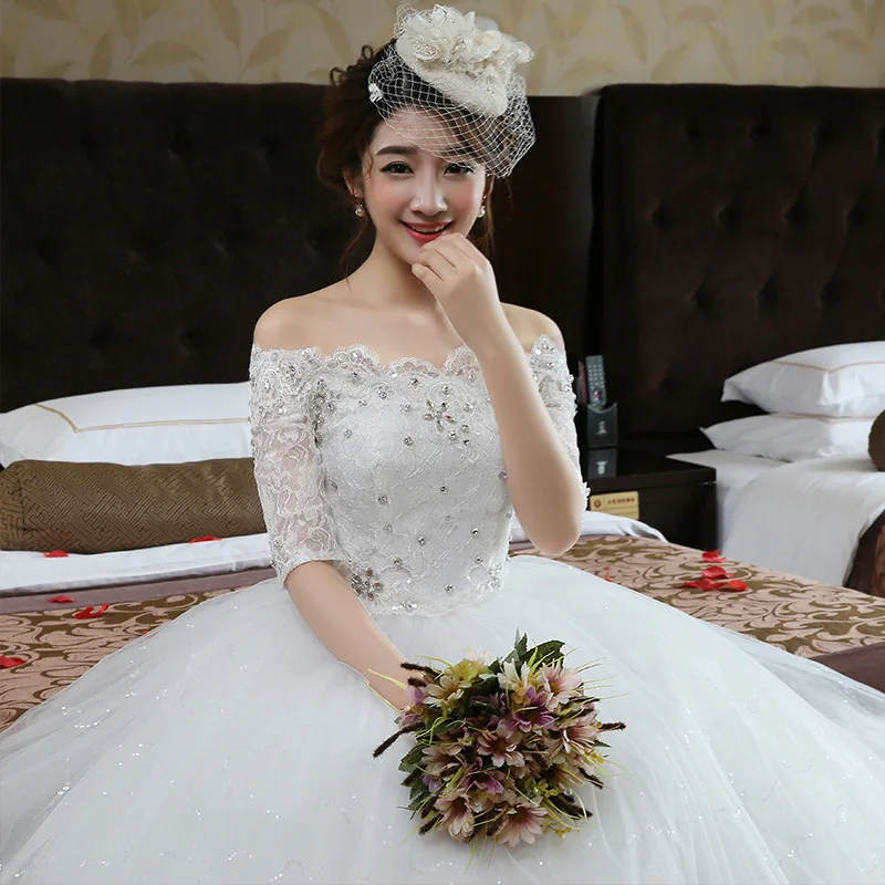 Роскошное бальное платье inofinn свадебное с кружевом винтажное Vestido De Novia Princesa