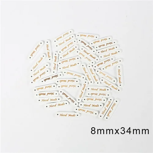 8x34mm Смешанные 50 шт. деревянные кнопки "ручной работы" бирки деревянные Швейные аксессуары для одежды ручной работы Скрапбукинг Ремесло сделай сам - Цвет: 8x34mm