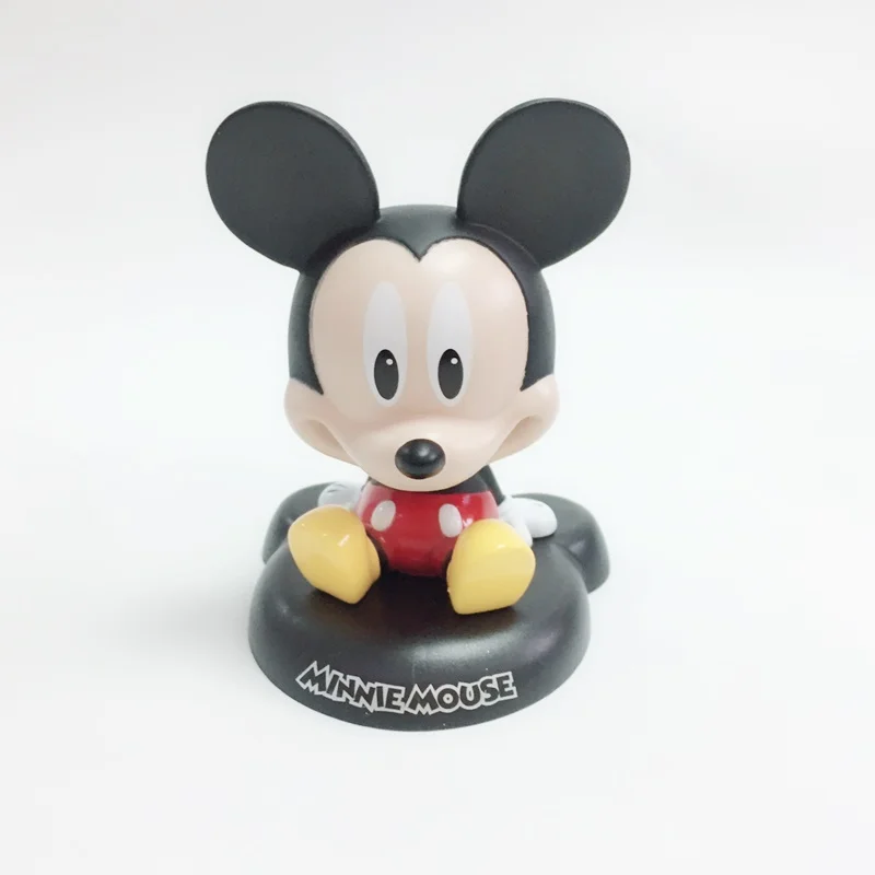 Cartoon Mickey Mouse Minnie Stitch Jack Skellington 12cm Bobble Head Dolls Anime PVC Action Figure Model Toys Car Decor | Игрушки и