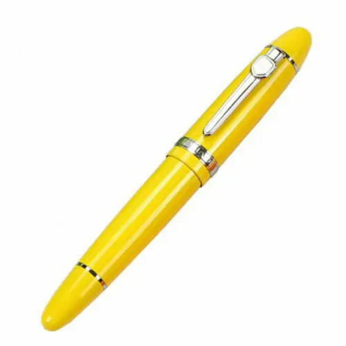Yellow Silver Clip Bobby запустил Jinhao 159 большой размер авторучка с винтовой крышкой тонкий наконечник канцелярские товары офисные школьные принадлежности penna stilografica - Цвет: Yellow Silver Clip