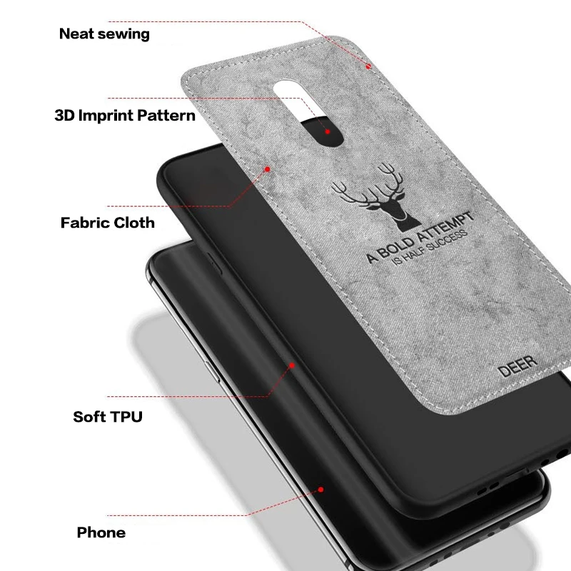 Противоударный чехол KEYSION для телефона OnePlus 7 Pro тканевая текстура Мягкая