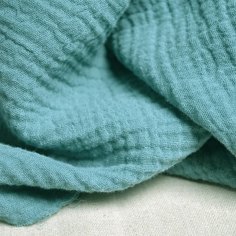 

50x130cm Soft Double Deck Thick Cotton Fabric Solid Color Material Pure Natural DIY Clothes Patchwork Crepe Linen Cotton Fabrics