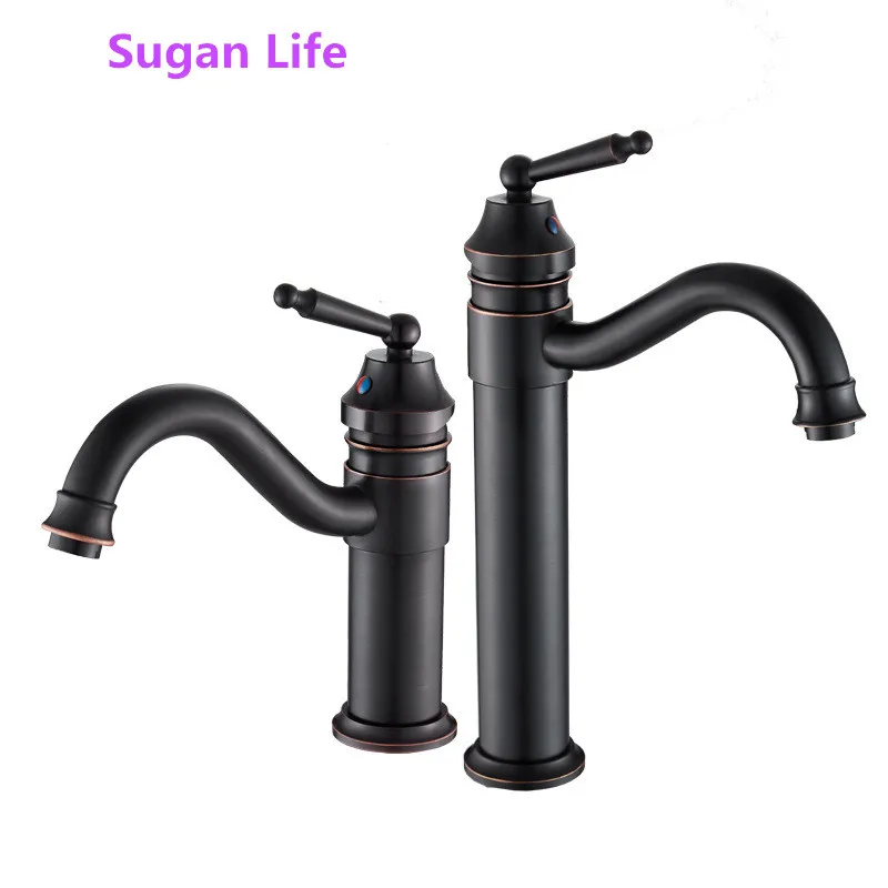 Европейский черный Древний сценический кран для раковины горячей и холодной