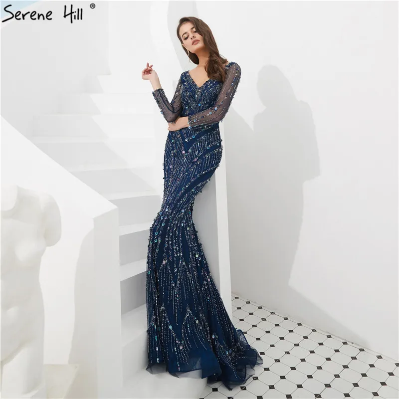 Женское вечернее платье с длинным рукавом Serene формальное блестками и бусинами в