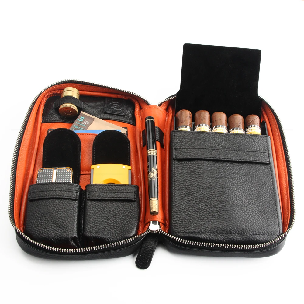 GALINER кожа хьюмидор портсигар Портативный Puro мешок под сигар Fit 5 сигары COHIBA без
