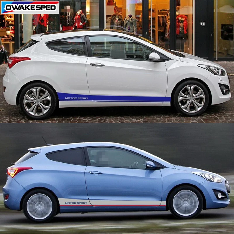 Полоска для автоспорта Hyundai i30 наклейка на дверь боковую юбку Стайлинг кузова