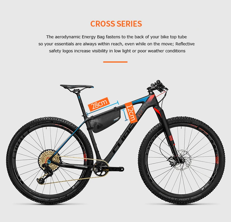 Roswheel Cross Series 121454 велосипедная седельная сумка, сумка на заднее сиденье, сумка на переднюю раму, треугольная сумка