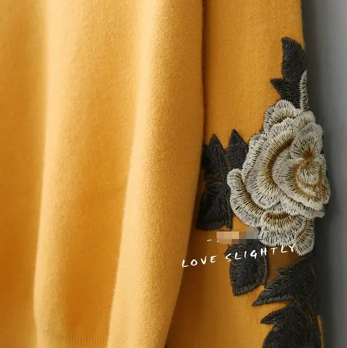 Rlyaeiz Korean Sweater Women 2018 Autumn Winter Fashion Floral Embroidery Warm Pullover Knitwear Loose Woman Knitted Sweaters | Женская