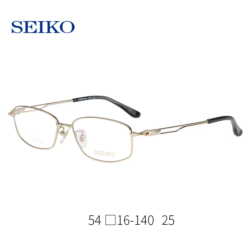 SEIKO оправа для очков для мужчин, классические титановые очки, оптические очки для близорукости, высококачественные близорукие очки HC1014 - Цвет оправы: 25 Gold