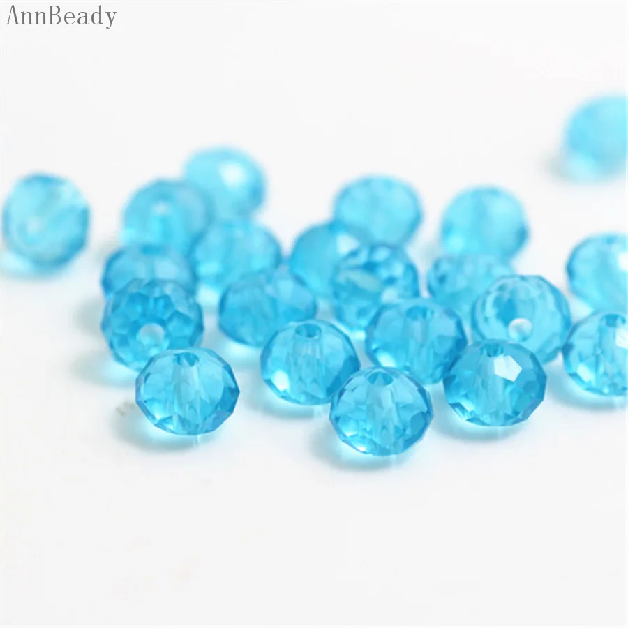 lake blue AnnBeady светильник зеленого цвета ab 4x6 мм 50 шт Rondelle Австрийские граненые Хрустальные стеклянные бусины для изготовления ювелирных изделий - Цвет: lake blue