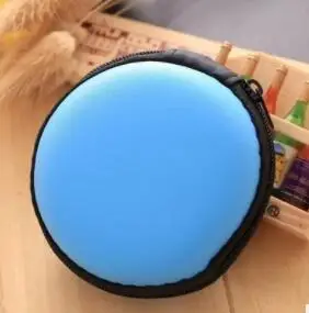 blue Round Квадратный Органайзер проводов для наушников коробка для передачи данных кабель коробка для хранения Чехол Контейнер монета наушников защитная коробка 8 см - Цвет: blue Round