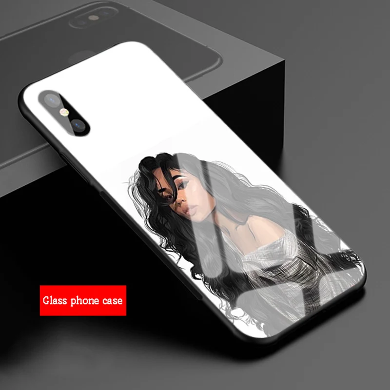 Милый в африканском стиле девушка чехол для телефона из закаленного стекла iPhone X