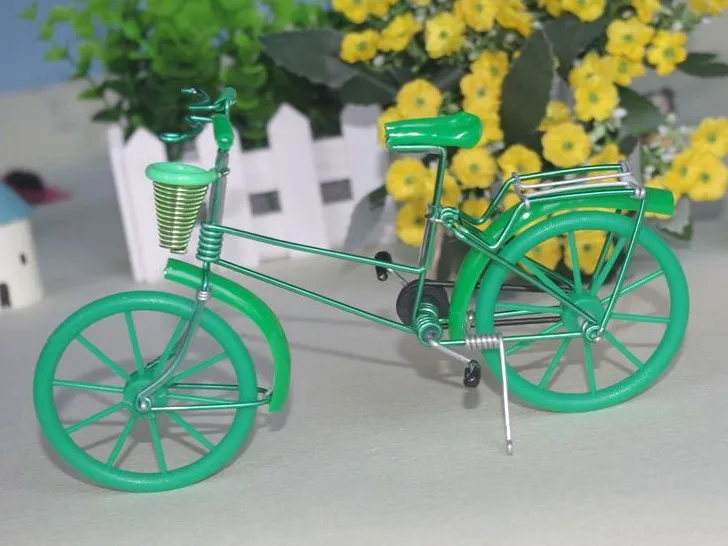 Free shippinh with Aluminum handicraft Color wheel bike model/with Basket/cjh-B |