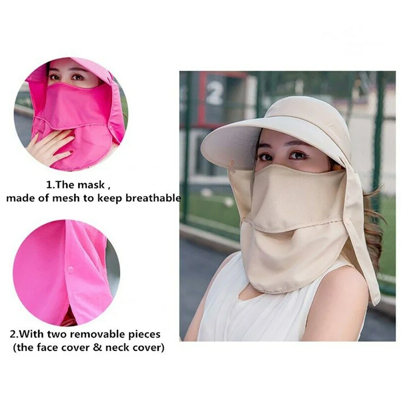 

Woman 360Outdoor UV Protection Sunshade Cover Hat Ear Flap Neck Cover Sun Hat Cap Fishing Hunting Hiking Visor CAP