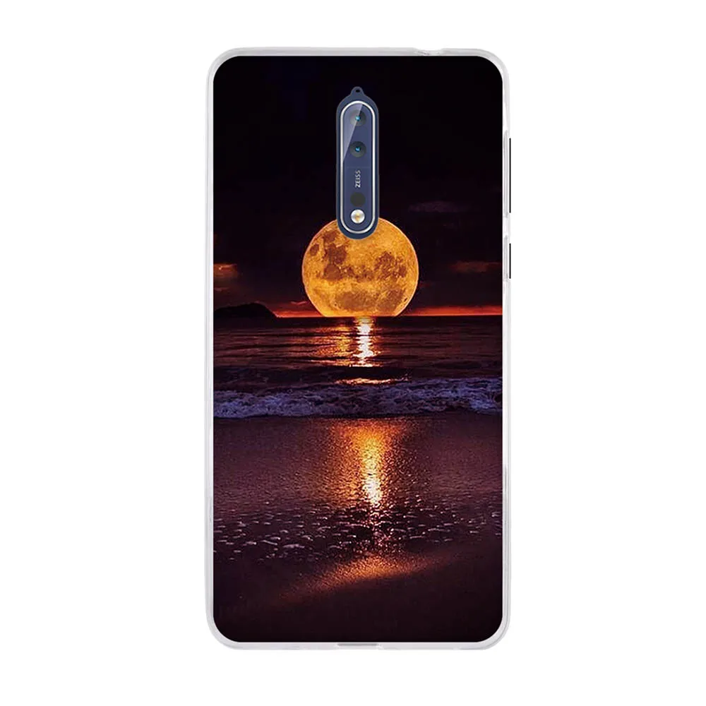 3D стерео ТПУ чехол для Nokia 8 5 3 дюйма рельефный окрашенный узор задняя защита