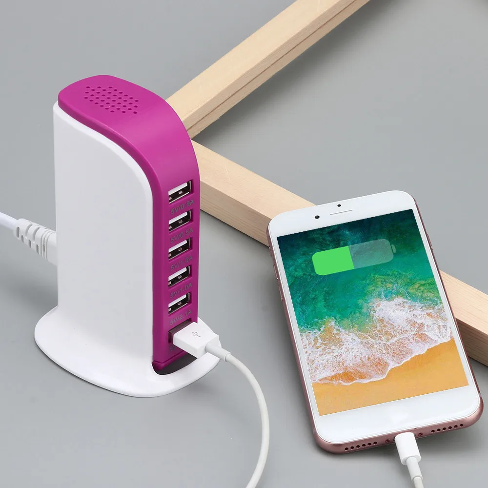 6 USB мульти-порт Великобритания вилка быстрое зарядное устройство Настольный концентратор зарядная станция мульти-человек Путешествия Эфирное для iPhone/iPad/samsung#10
