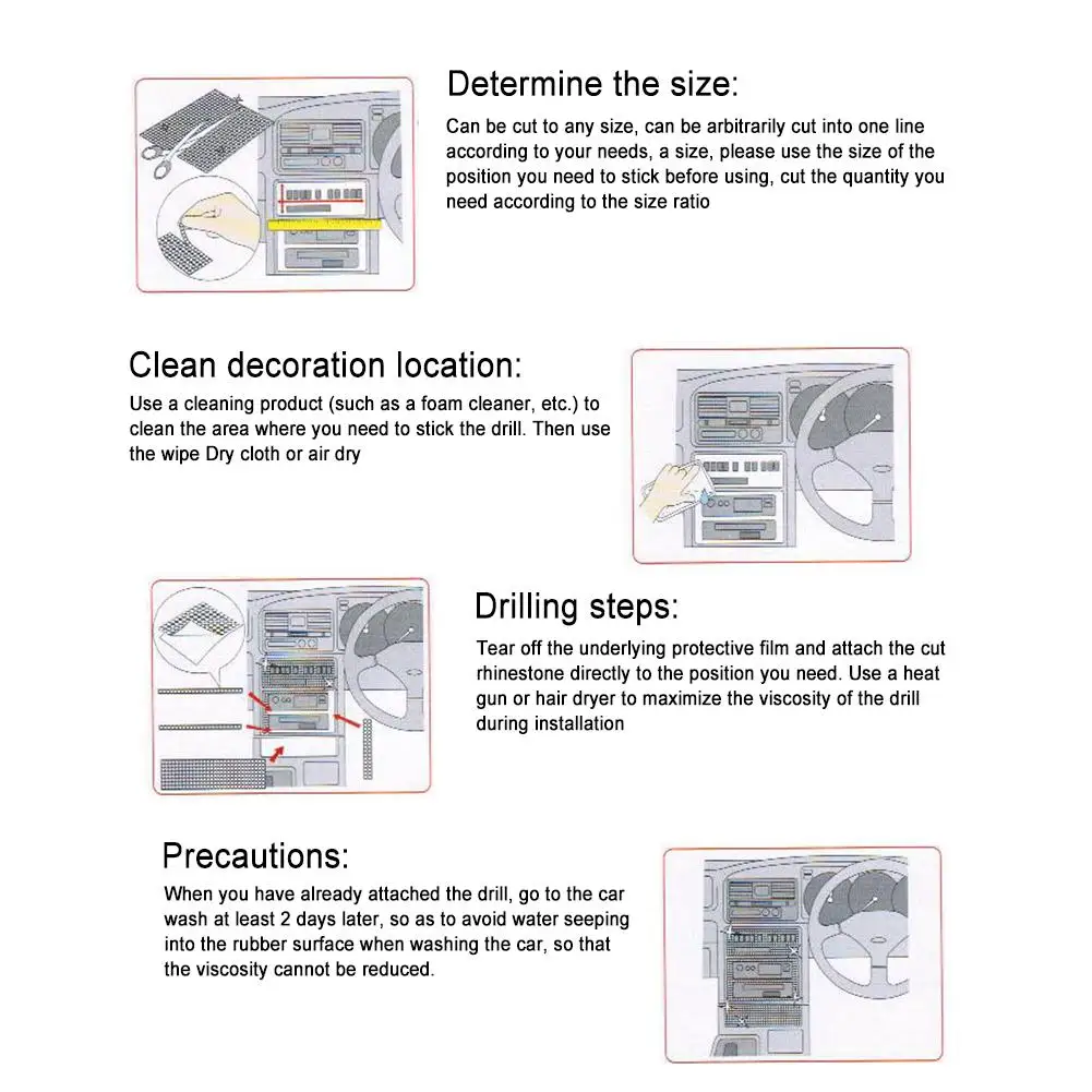 Самоклеящиеся стразы сделай сам для декора автомобиля клейкая лента