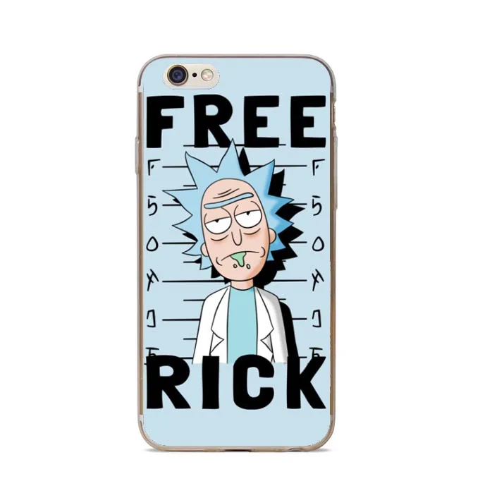 Прозрачный жесткий чехол Rick and Morty для Apple iPhone 5 5S 6 6S Plus SE 7 7Plus X XR XS MAX 8 черный