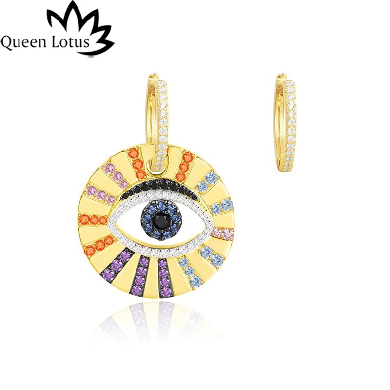 Женские серьги капли Queen Lotus серебряные с цирконием AAA ювелирные изделия 925 пробы