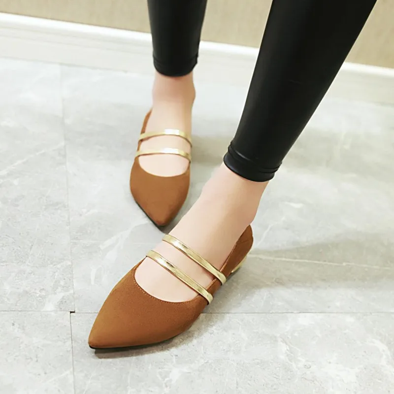 Plus Size 34-46 Fashion Comfy women flats shoes Sexy Pointed toe low heels Elegant Slip On Mary Jane Casual Shoes Zapatos Mujer