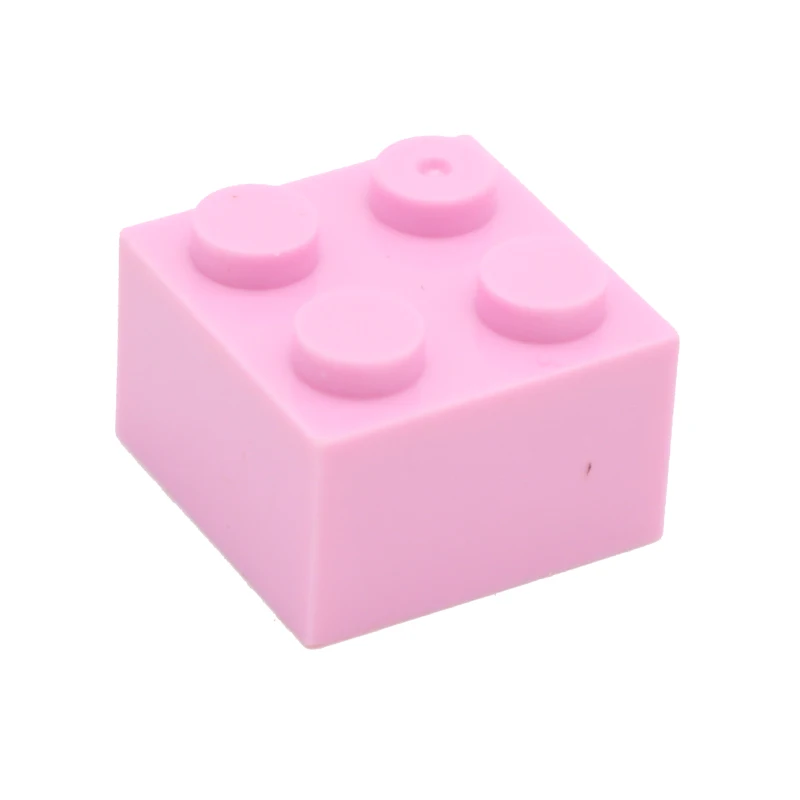 Light pink Строительные блоки Moc Brick 2x2 3003 DIY, Обучающие творческие основы, классические наборы, совместимые сборные частицы, игрушки для детей - Цвет: Light pink