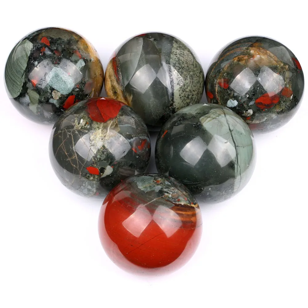 

Natural 50mm Tumbled African Bloodstone Sphere Polished Ball Riki Healing Crystal Fengshui Ornament with Freeshipping SPH060