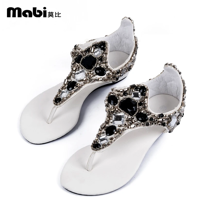 Великолепный дизайн Женские сандалии со стразами известный бренд с украшением в
