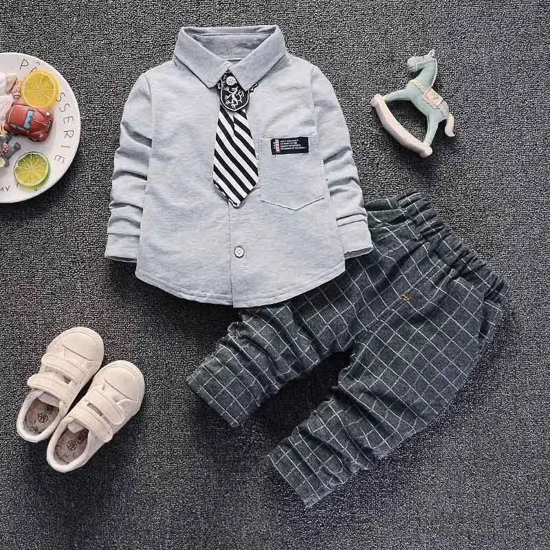 BibiCola Baby Boy Clothing Sets Fashion Spring Long Sleeve Formal Gentleman Set 2pcs For Outfit Children Suit |