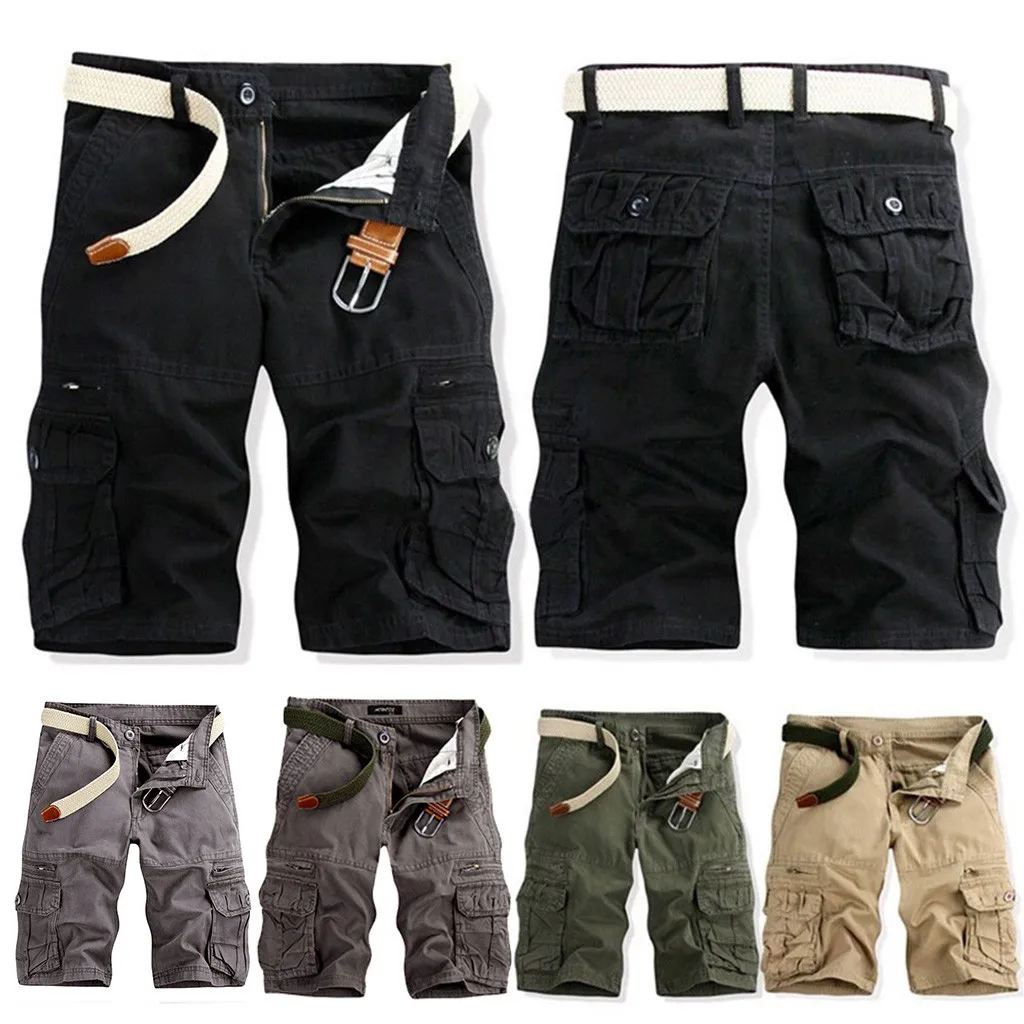 

Men's cargo shorts Pure Color Outdoors Pocket mens shorts summer pantalones cortos hombre d90610